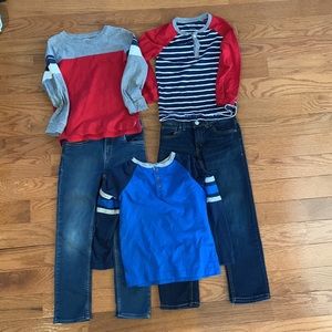 Boys Carter’s and Levi Jeans and shirts size 7